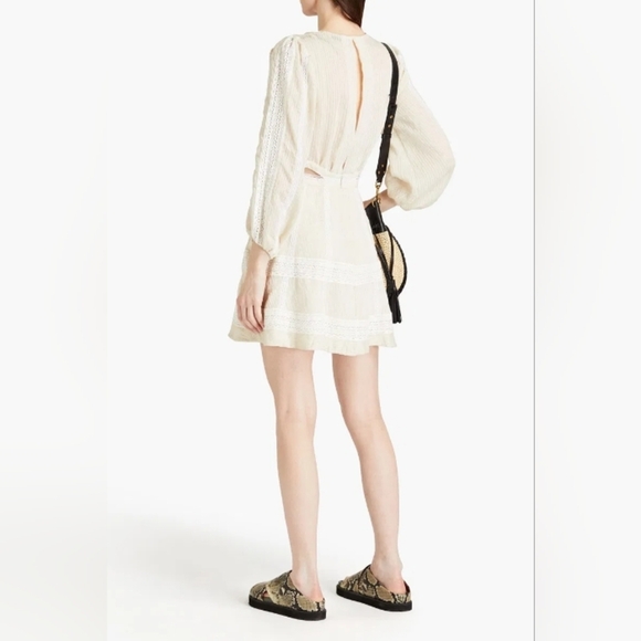 Sandro Alaya Cutout Seersucker Mini Dress Sz S - Picture 2 of 16